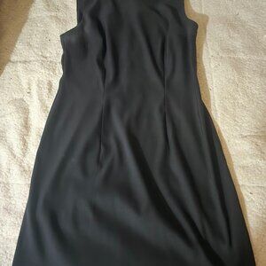 Classic Black Sleeveless Knee-Length Dress – Versatile & Timeless – Size 12